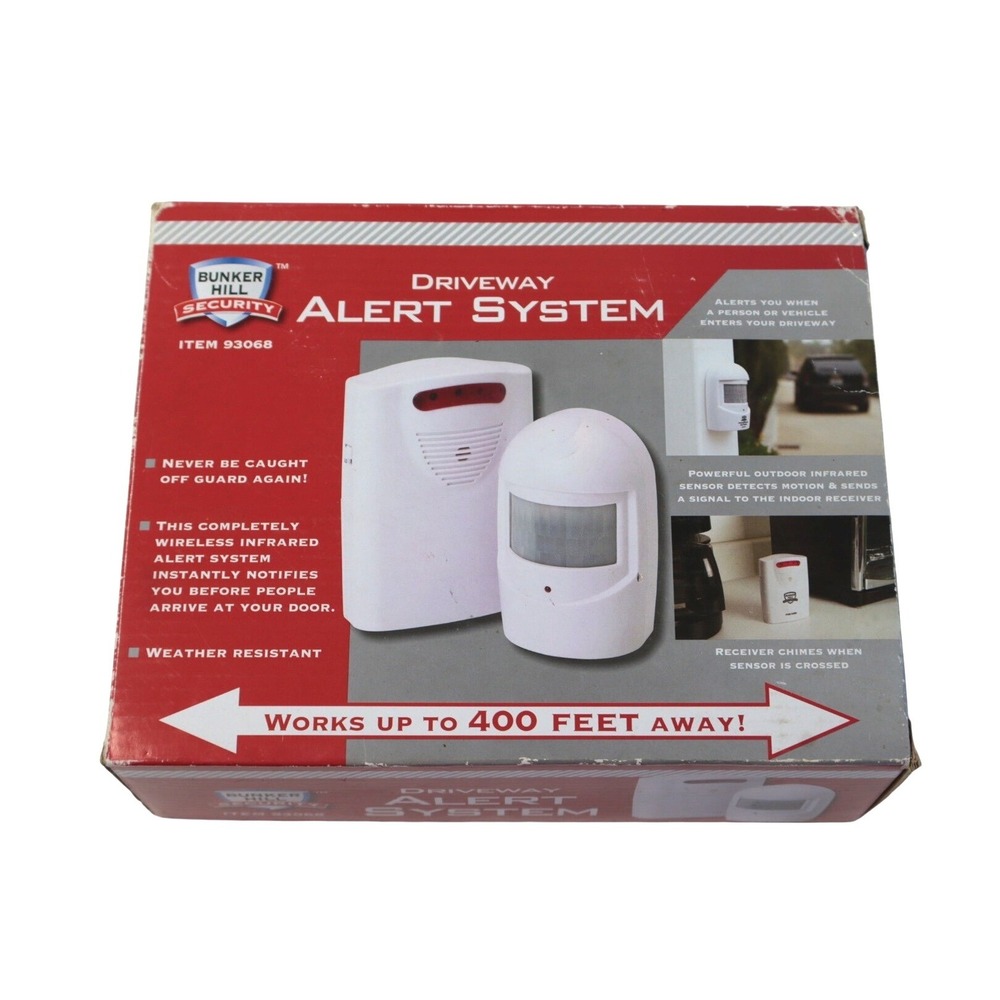 Bunker Hill Security Wireless Driveway Alert System 93068 Motion Sensor 400ft